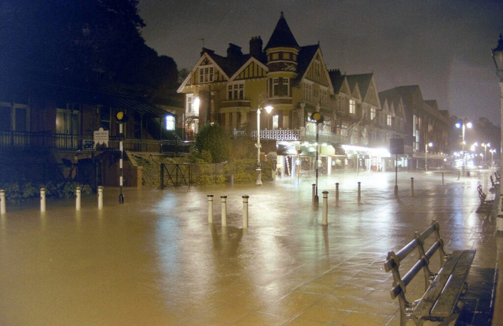 Penarth Esplanade under water