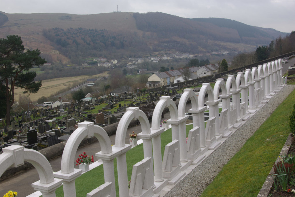 Aberfan cemetery. Wales mining disaster 60 years on